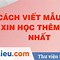 Đơn Xin Học Thêm Học Sinh Viết